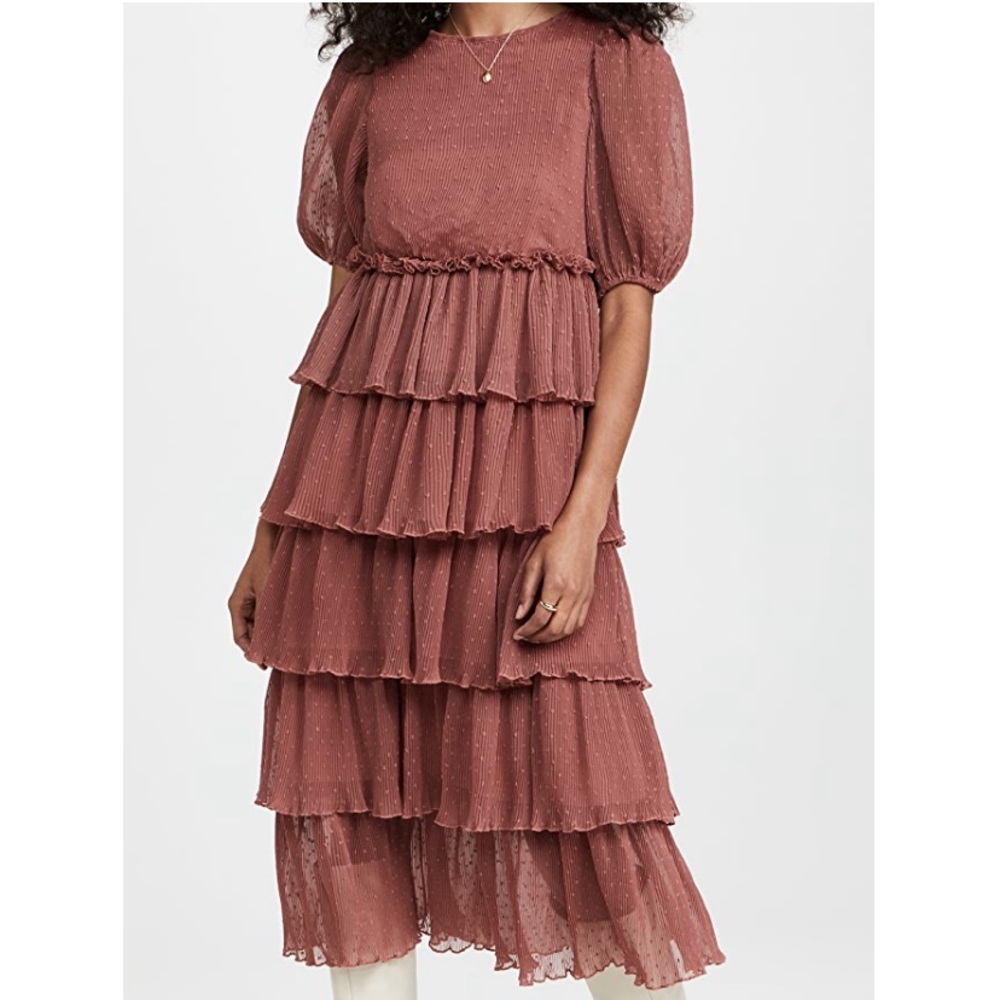 NWT English Factory Dotted Tiered Dress